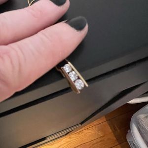 1C 3 stone Diamond 14K yellow gold journey ladder necklace